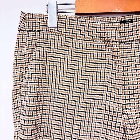 ZARA Beige and black houndstooth pattern narrow leg trousers - Picture 6 of 8